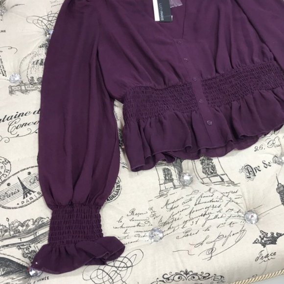 Lucy Paris Smocked V-Neck Top - Picture 6 of 7